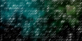 二进制代码与蓝色和绿色移动方块的动画