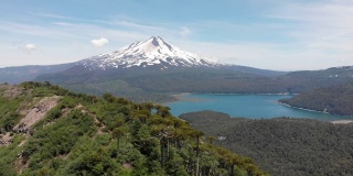 孔吉里奥国家公园里的亚伊马火山和孔吉里奥湖鸟瞰图