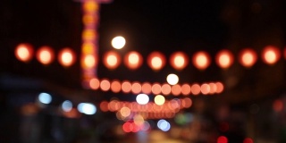 中国新年灯笼，在唐人街旅游。