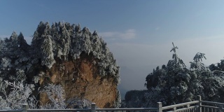 中国湖南省张家界下雪