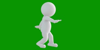 3D图标人图形漫步动画。角色动画。象形人物独特的轮廓向量图标集。动画姿态上的色度键背景。移动活动变化。