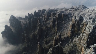 中国湖南张家界天子山雪景视频素材模板下载