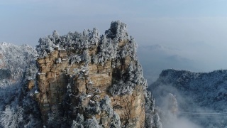 Snow at tianzi mountain, zhangjiajie,Hunan,China视频素材模板下载