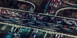 T/L TD Long Exposure of City Traffic at Night /北京，中国