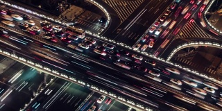 T/L TD Long Exposure of City Traffic at Night /北京，中国