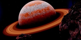 太空中土星的3D模型