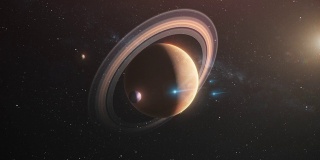 土星在外太空对抗恒星和银河系