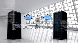 云存储的服务器塔视频素材模板下载