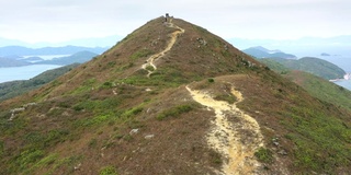 鸟瞰香港西贡高流湾郊野路线及远足路线