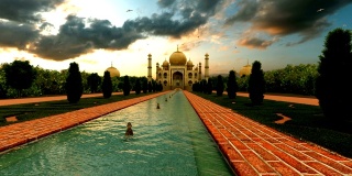 阿格拉印度泰姬陵和惊人的天空