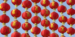 中国新年期间挂的灯笼