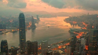 无人机拍摄的上午香港视频素材模板下载