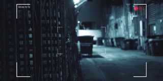 数字记录相机在市中心城区在夜晚系列-小巷版本