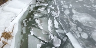 意大利里巴斯科结冰的湖