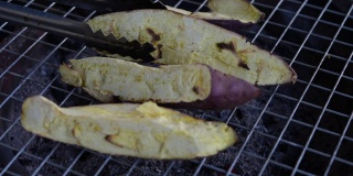 手烤红薯炉烤，泰国街头小吃