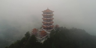 中国广西桂林市平乐县金陵塔雾
