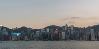 时光流逝:日落时分的香港时光流逝