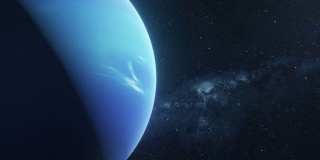在太空深处旋转的海王星