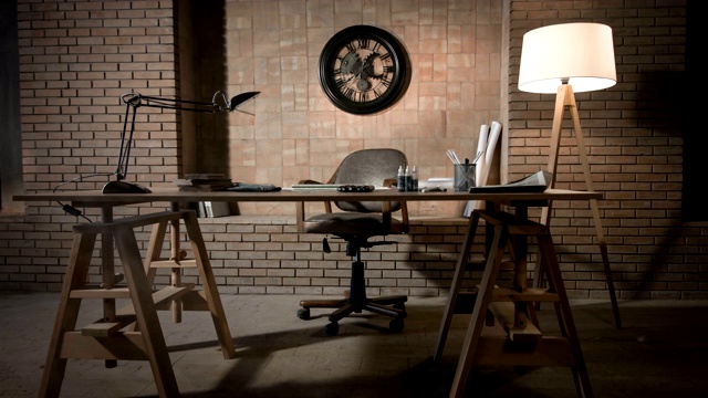 现代办公室里的书桌