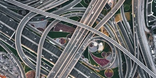 T/L俯视图交叉口/迪拜，阿联酋