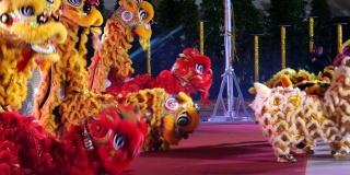Dragon dance celebrating Chinese Lunar New Year