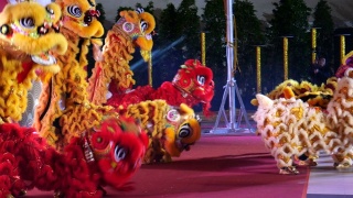 Dragon dance celebrating Chinese Lunar New Year视频素材模板下载
