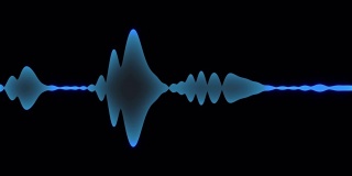 一个简单的黑色和蓝色发光的音频声波背景