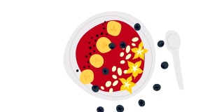 水果冰沙碗插图动画