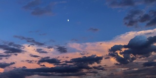 云延时日落与月亮