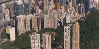 香港航拍v71鸟瞰图飞过杂志间隙地区