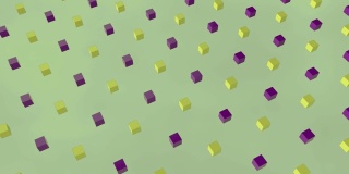 3D紫色和绿色方块移动