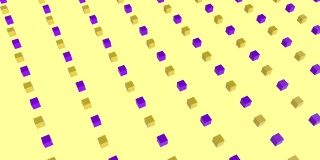 3D紫色和黄色的方块移动