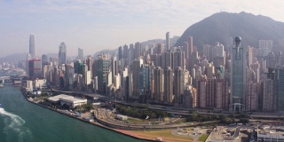 香港航拍v170低空飞过维多利亚港，一览城市美景