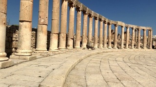 约旦古Jerash古城，有希腊、罗马帝国遗址、文化、建筑、景观的地方视频素材模板下载