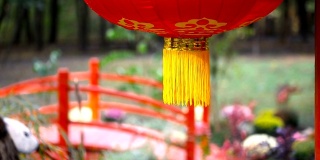 传统的中国红纸灯笼