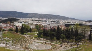 希腊伯罗奔尼撒半岛的雅典城全景视频素材模板下载
