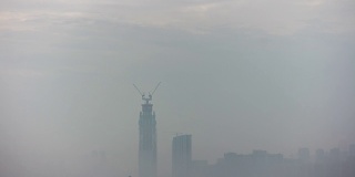 成都城市景观阴天建设延时全景4k中国