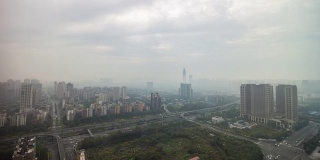 成都城市景观夏日交通道路时间推移全景4k中国