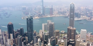 香港，维多利亚山顶的航拍镜头