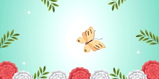 花团锦簇，蝴蝶飞舞的动画