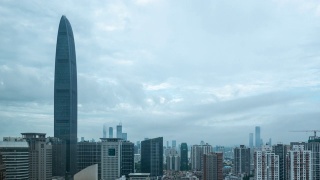中国深圳- 2020年2月2日:深圳市著名建筑市中心航拍全景4k延时拍摄，2020年9月2日中国深圳。视频素材模板下载