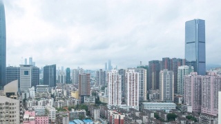 中国深圳- 2020年2月2日:深圳市著名建筑市中心航拍全景4k延时拍摄，2020年9月2日中国深圳。视频素材模板下载