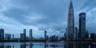 中国深圳- 2020年2月2日:深圳市著名建筑市中心航拍全景4k延时拍摄，2020年9月2日中国深圳。