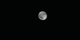 夜空中的满月，特写。背景。乌云遮住了前景中的地球卫星。天文学和太空，通过望远镜观察。神秘的月光