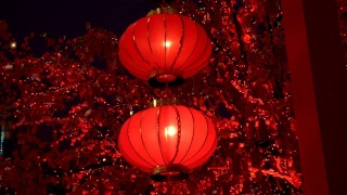 中国新年期间的纸灯笼。视频素材模板下载