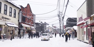 北海道小樽的冬季旅游景点。在日本旅行