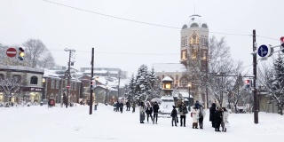 北海道小樽的冬季旅游景点。在日本旅行