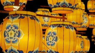 中国陕西西安庆祝中国春节的灯笼视频素材模板下载