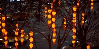 中国陕西西安庆祝中国春节的灯笼