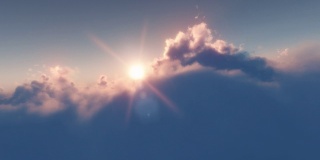 无限飞在日落云朵之上-无缝视频